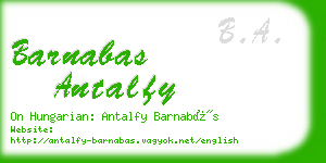 barnabas antalfy business card